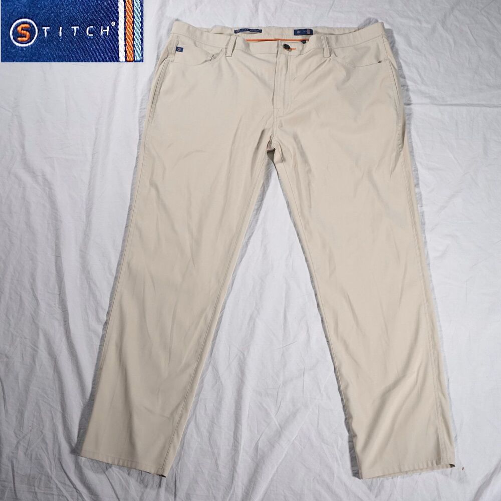 Stitch Stitch's Britches Athletic Chino Pants Golf Tan Beige 42x30